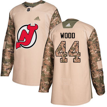 Adidas Devils 44 Miles Wood Camo Authentic 2017 Veterans Day Stitched Nhl Jersey