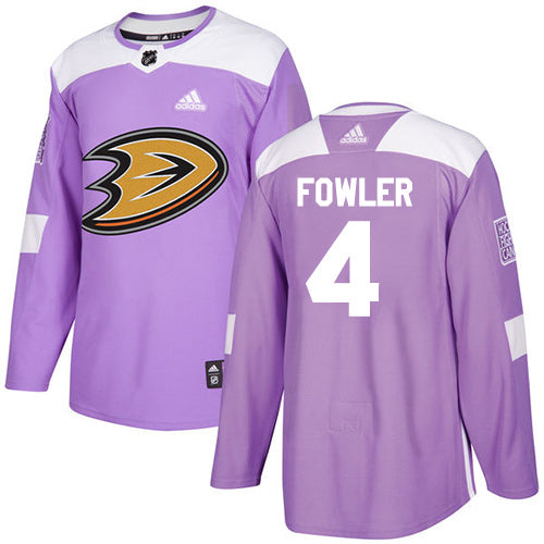 Adidas Ducks 4 Cam Fowler Purple Authentic Fights Cancer Stitched Nhl Jersey