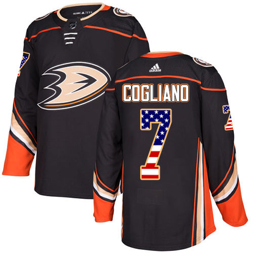 Adidas Ducks 7 Andrew Cogliano Black Home Authentic Usa Flag Stitched Nhl Jersey