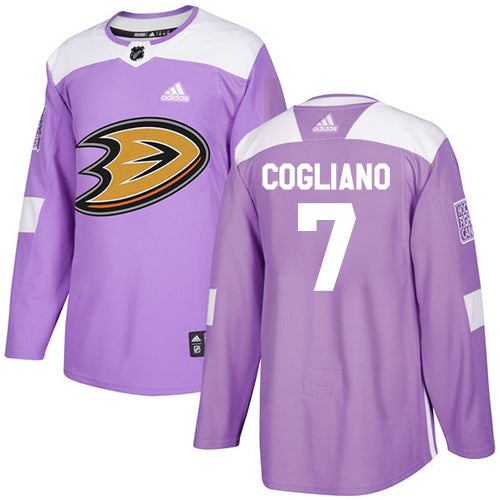 Adidas Ducks 7 Andrew Cogliano Purple Authentic Fights Cancer Stitched Nhl Jersey