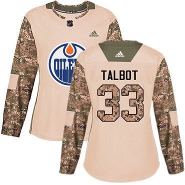 Adidas Edmonton Oilers 33 Cam Talbot Camo Authentic 2017 Veterans Day Womens Stitched Nhl Jersey
