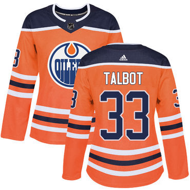 Adidas Edmonton Oilers 33 Cam Talbot Orange Home Authentic Womens Stitched Nhl Jersey