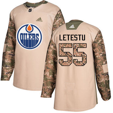 Adidas Edmonton Oilers 55 Mark Letestu Camo Authentic 2017 Veterans Day Stitched Nhl Jersey