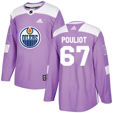 Adidas Edmonton Oilers 67 Benoit Pouliot Purple Authentic Fights Cancer Stitched Nhl Jersey