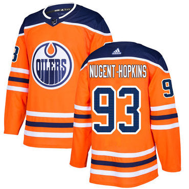 Adidas Edmonton Oilers 93 Ryan Nugent hopkins Orange Home Authentic Stitched Nhl Jersey