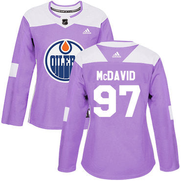 Adidas Edmonton Oilers 97 Connor Mcdavid Purple Authentic Fights Cancer Womens Stitched Nhl Jersey