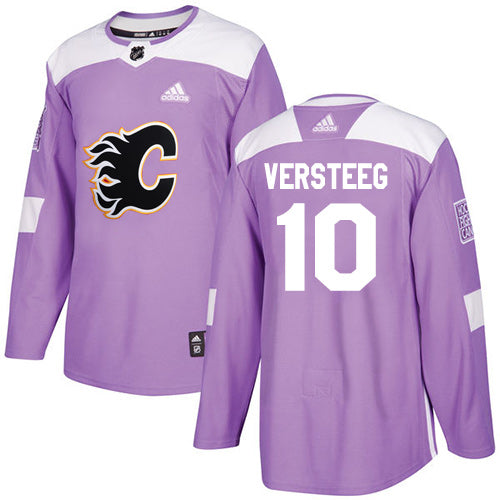 Adidas Flames 10 Kris Versteeg Purple Authentic Fights Cancer Stitched Nhl Jersey