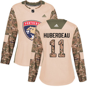 Adidas Florida Panthers 11 Jonathan Huberdeau Camo Authentic 2017 Veterans Day Womens Stitched Nhl Jersey