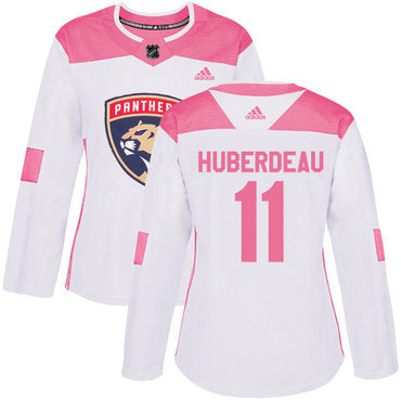 Adidas Florida Panthers 11 Jonathan Huberdeau White Pink Authentic Fashion Womens Stitched Nhl Jersey