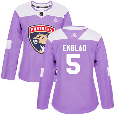 Adidas Florida Panthers 5 Aaron Ekblad Purple Authentic Fights Cancer Womens Stitched Nhl Jersey
