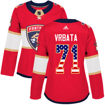 Adidas Florida Panthers 71 Radim Vrbata Red Home Authentic Usa Flag Womens Stitched Nhl Jersey