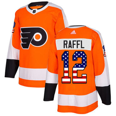 Adidas Flyers 12 Michael Raffl Orange Home Authentic Usa Flag Stitched Nhl Jersey
