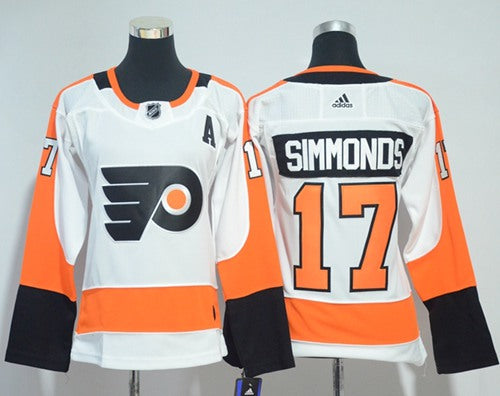 Adidas Flyers 17 Wayne Simmonds White Road Authentic Womens Stitched Nhl Jersey