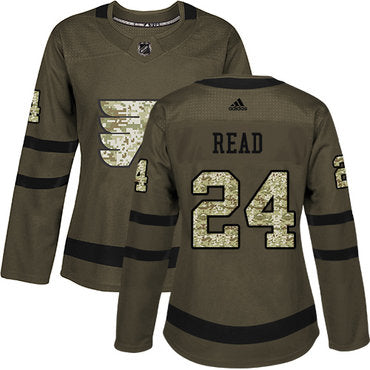 Adidas Flyers 24 Matt Read Green Salute To Service Womens Stitched Nhl Jersey