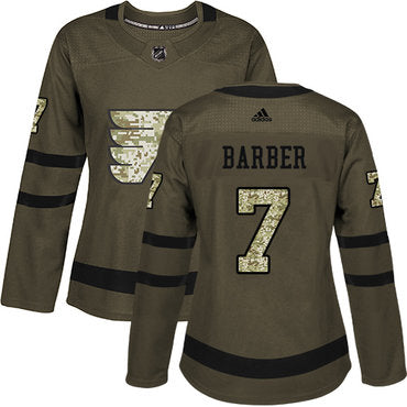 Adidas Flyers 7 Bill Barber Green Salute To Service Womens Stitched Nhl Jersey