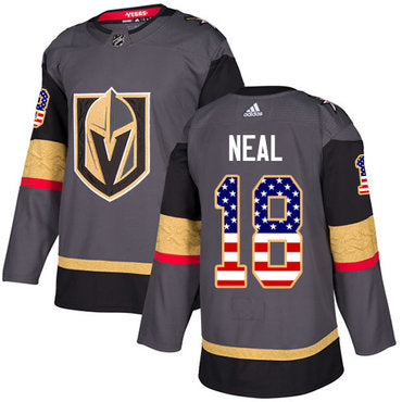 Adidas Golden Knights 18 James Neal Grey Home Authentic Usa Flag Stitched Nhl Jersey