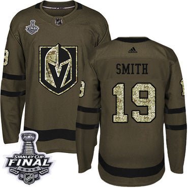 Adidas Golden Knights 19 Reilly Smith Green Salute To Service 2018 Stanley Cup Final Stitched Nhl Jersey
