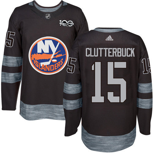 Adidas Islanders 15 Cal Clutterbuck Black 1917 2017 100th Anniversary Stitched Nhl Jersey