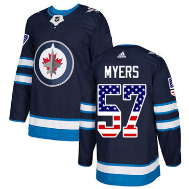Adidas Jets 57 Tyler Myers Navy Blue Home Authentic Usa Flag Stitched Nhl Jersey