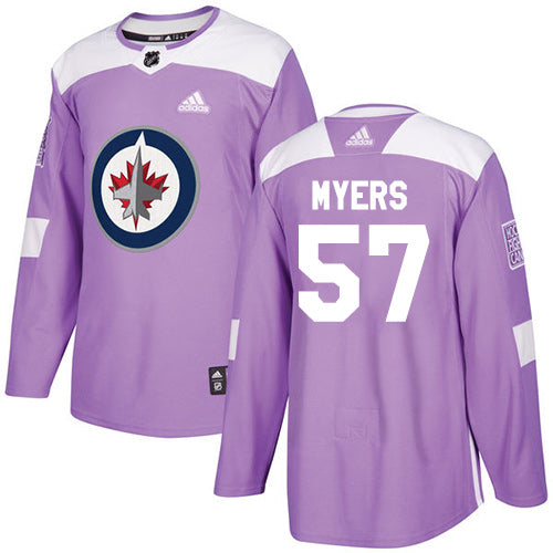 Adidas Jets 57 Tyler Myers Purple Authentic Fights Cancer Stitched Nhl Jersey