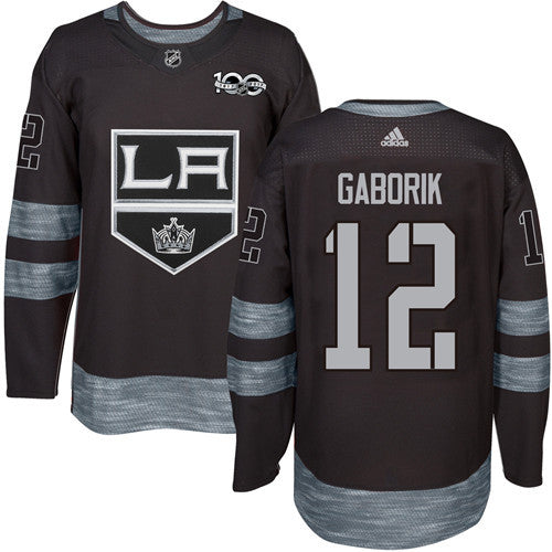 Adidas Kings 12 Marian Gaborik Black 1917 2017 100th Anniversary Stitched Nhl Jersey