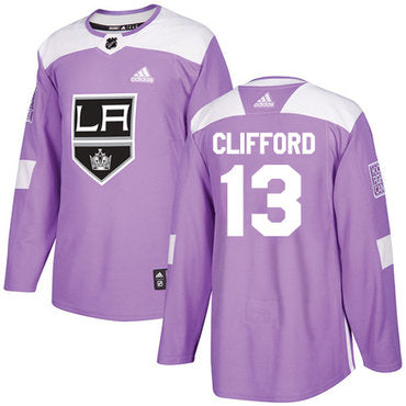 Adidas Kings 13 Kyle Clifford Purple Authentic Fights Cancer Stitched Nhl Jersey