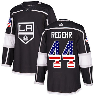 Adidas Kings 44 Robyn Regehr Black Home Authentic Usa Flag Stitched Nhl Jersey