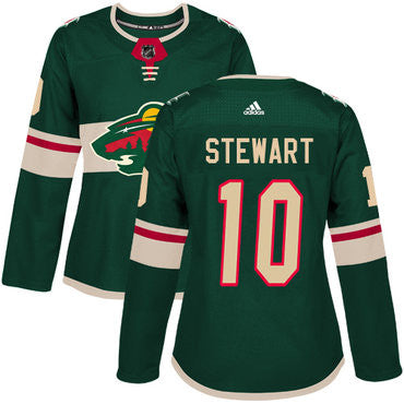 Adidas Minnesota Wild 10 Chris Stewart Green Home Authentic Womens Stitched Nhl Jersey
