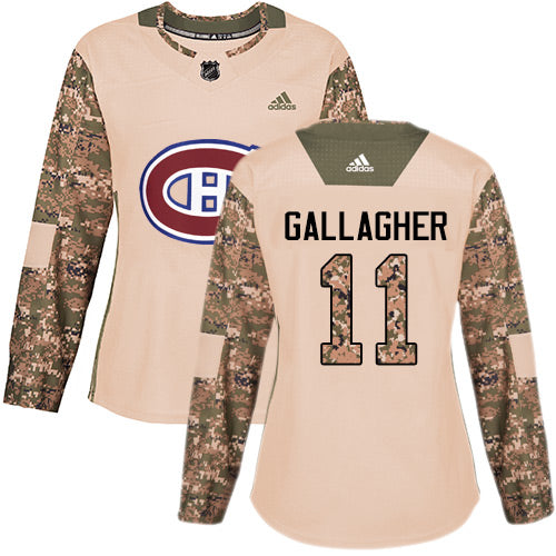 Adidas Montreal Canadiens 11 Brendan Gallagher Camo Authentic 2017 Veterans Day Womens Stitched Nhl Jersey
