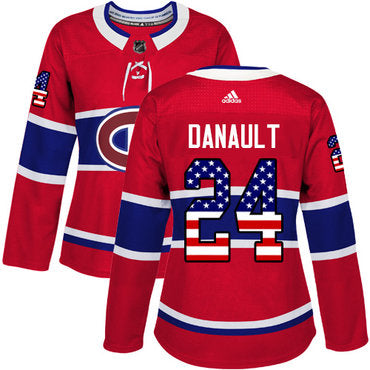 Adidas Montreal Canadiens 24 Phillip Danault Red Home Authentic Usa Flag Womens Stitched Nhl Jersey