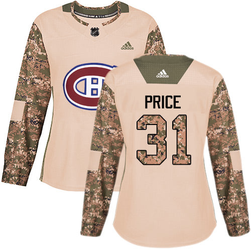 Adidas Montreal Canadiens 31 Carey Price Camo Authentic 2017 Veterans Day Womens Stitched Nhl Jersey