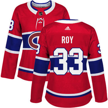 Adidas Montreal Canadiens 33 Patrick Roy Red Home Authentic Womens Stitched Nhl Jersey