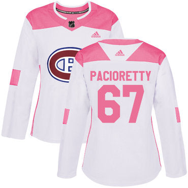 Adidas Montreal Canadiens 67 Max Pacioretty White Pink Authentic Fashion Womens Stitched Nhl Jersey
