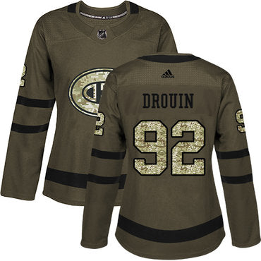 Adidas Montreal Canadiens 92 Jonathan Drouin Green Salute To Service Womens Stitched Nhl Jersey