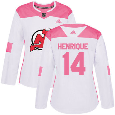 Adidas New Jersey Devils 14 Adam Henrique White Pink Authentic Fashion Womens Stitched Nhl Jersey