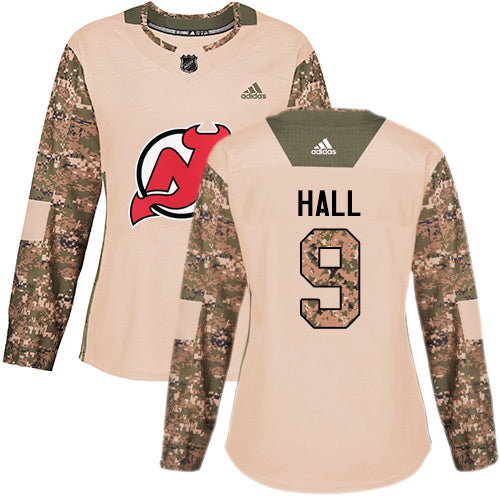 Adidas New Jersey Devils 9 Taylor Hall Camo Authentic 2017 Veterans Day Womens Stitched Nhl Jersey