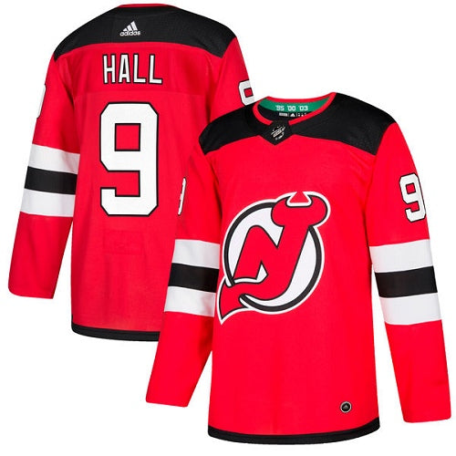 Adidas New Jersey Devils 9 Taylor Hall Red Home Authentic Stitched Nhl Jersey