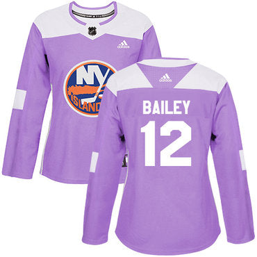Adidas New York Islanders 12 Josh Bailey Purple Authentic Fights Cancer Womens Stitched Nhl Jersey