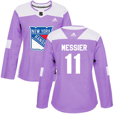 Adidas New York Rangers 11 Mark Messier Purple Authentic Fights Cancer Womens Stitched Nhl Jersey