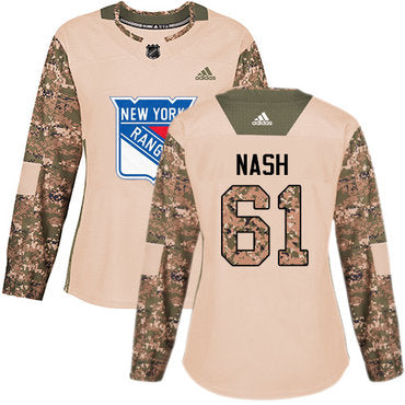 Adidas New York Rangers 61 Rick Nash Camo Authentic 2017 Veterans Day Womens Stitched Nhl Jersey