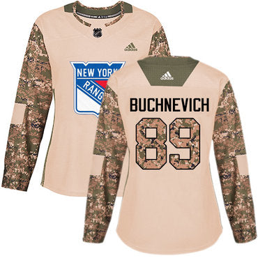 Adidas New York Rangers 89 Pavel Buchnevich Camo Authentic 2017 Veterans Day Womens Stitched Nhl Jersey
