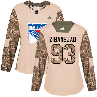 Adidas New York Rangers 93 Mika Zibanejad Camo Authentic 2017 Veterans Day Womens Stitched Nhl Jersey
