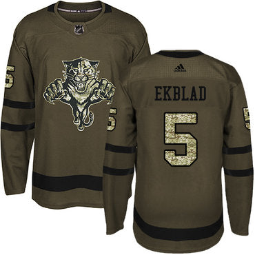 Adidas Panthers 5 Aaron Ekblad Green Salute To Service Stitched Nhl Jersey