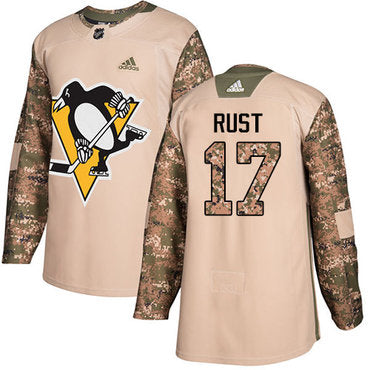 Adidas Penguins 17 Bryan Rust Camo Authentic 2017 Veterans Day Stitched Nhl Jersey