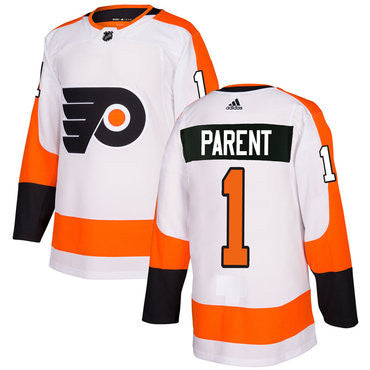 Adidas Philadelphia Flyers 1 Bernie Parent White Authentic Stitched Nhl Jersey