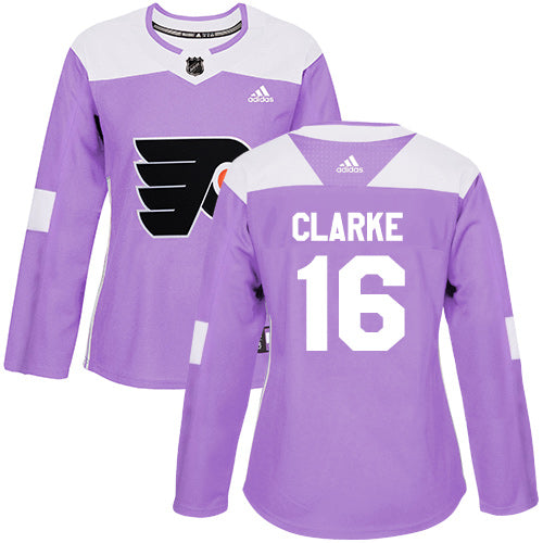 Adidas Philadelphia Flyers 16 Bobby Clarke Purple Authentic Fights Cancer Womens Stitched Nhl Jersey
