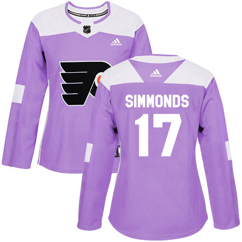 Adidas Philadelphia Flyers 17 Wayne Simmonds Purple Authentic Fights Cancer Womens Stitched Nhl Jersey
