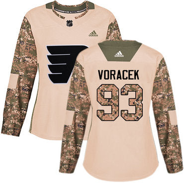 Adidas Philadelphia Flyers 93 Jakub Voracek Camo Authentic 2017 Veterans Day Womens Stitched Nhl Jersey