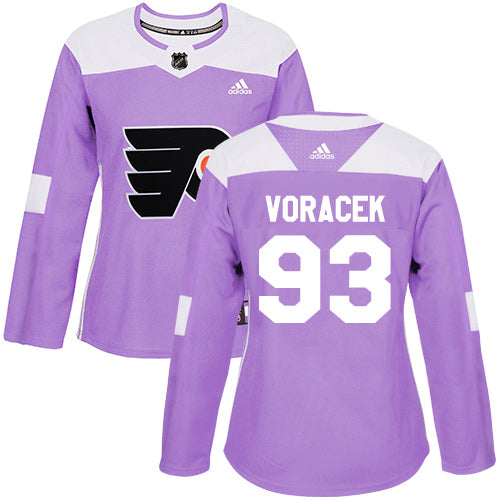 Adidas Philadelphia Flyers 93 Jakub Voracek Purple Authentic Fights Cancer Womens Stitched Nhl Jersey