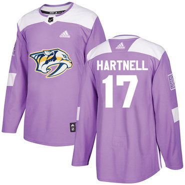 Adidas Predators 17 Scott Hartnell Purple Authentic Fights Cancer Stitched Nhl Jersey